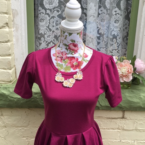 🌸HP🌸Magenta/Berry/ Burgundy Lularoe Amelia Dress - Picture 3 of 7